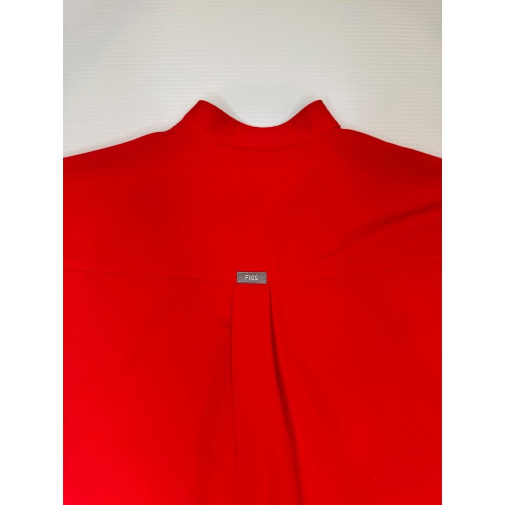 FIGS Rafaela Oversized Scrub Top Women's XS Pop Red Limited Edition Medical Rare - Picture 10 of 11